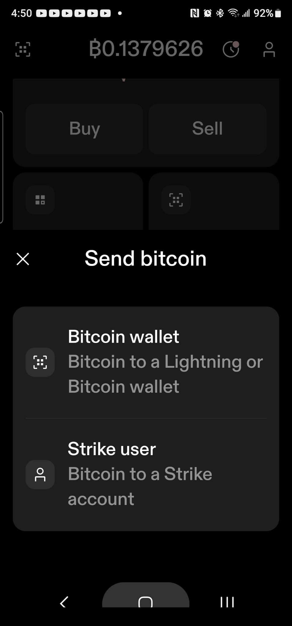 点击发送后，会出现这个界面。 点击第一行Bitcoin wallet 进行下一步.jpg