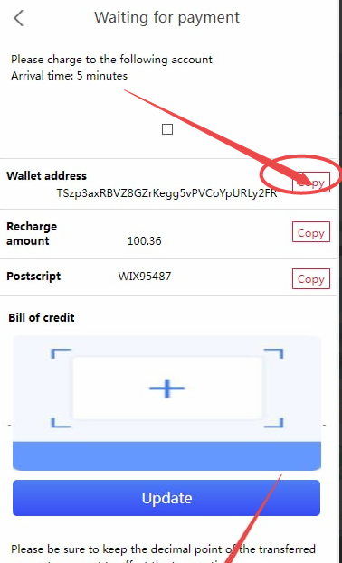 进到提币的页面， 点击recharge 输入金额整数、点击金额.png